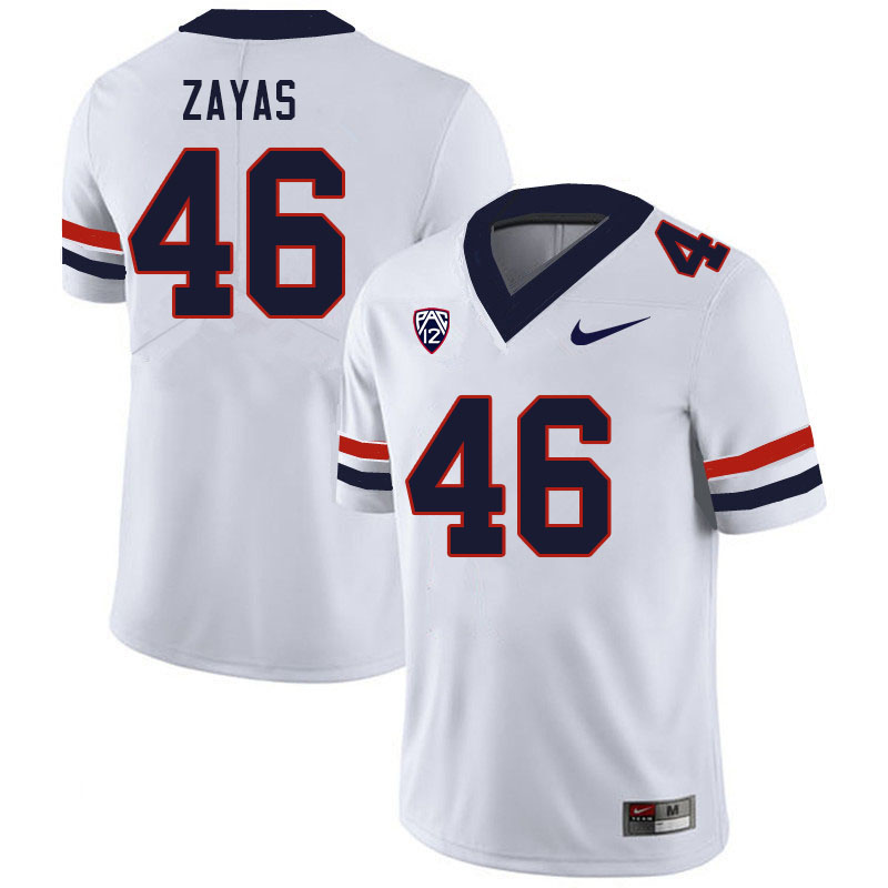 Men #46 Victor Zayas Arizona Wildcats College Football Jerseys Sale-White
